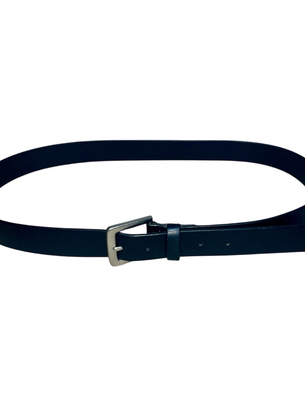 GAP Black Leather Belt Women’s XL USA Made Cowhide Silver Buckle